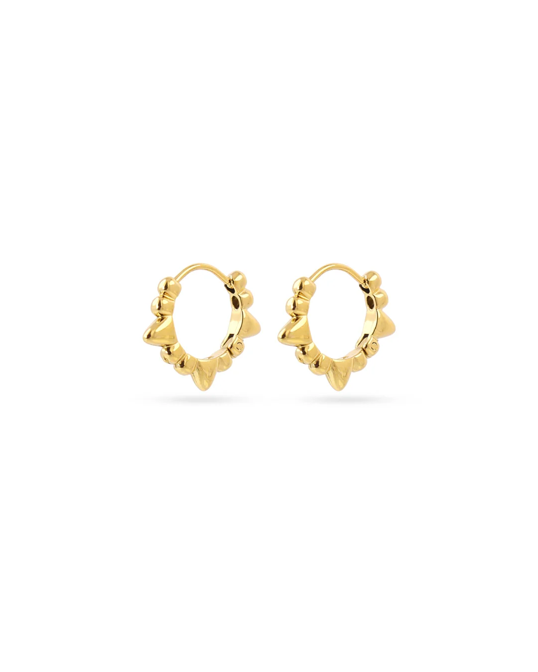 Steel Pointed Edge Huggie Hoop Earrings | Anartxy