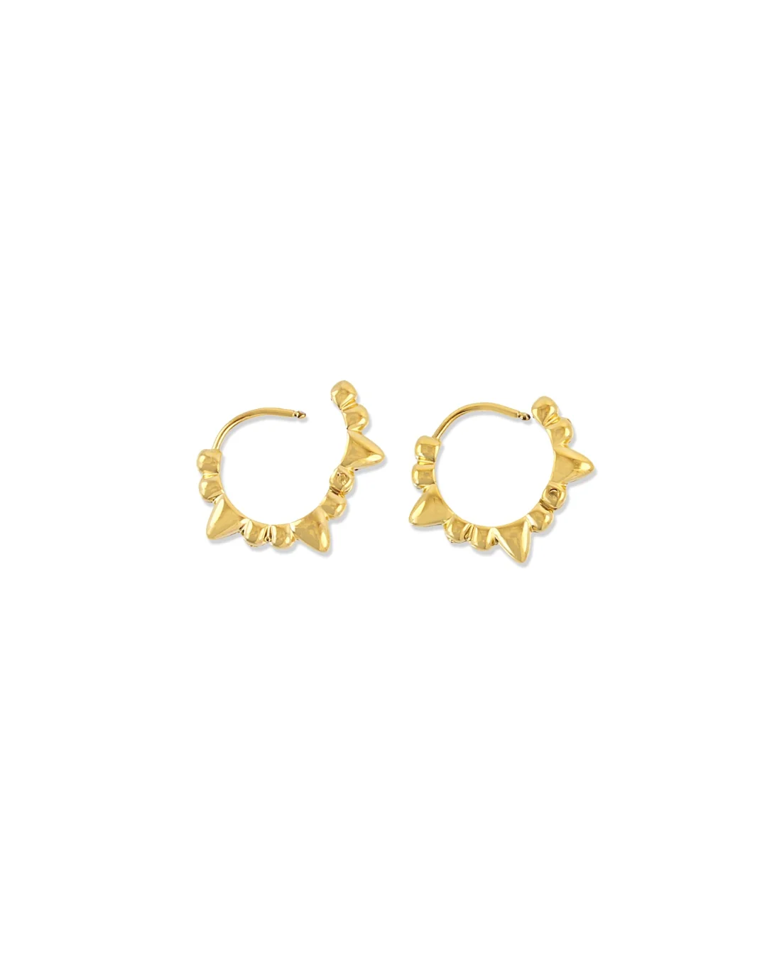 Steel Pointed Edge Huggie Hoop Earrings | Anartxy - Image 2