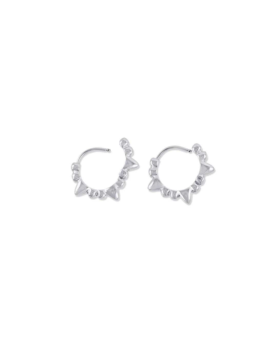 Steel Pointed Edge Huggie Hoop Earrings | Anartxy - Image 4