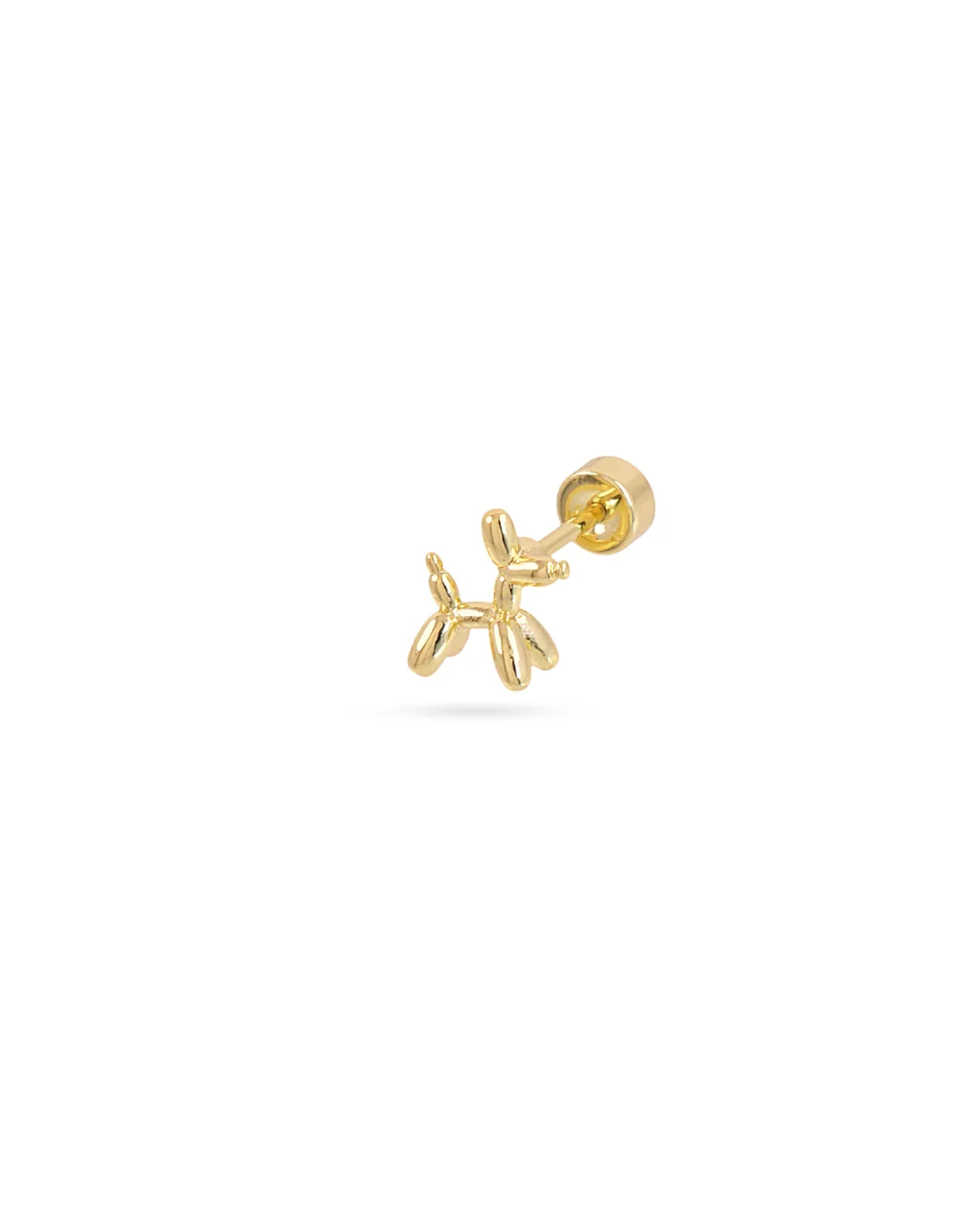 Steel Poodle Flat Back Single Stud Earring | Anartxy - Image 3