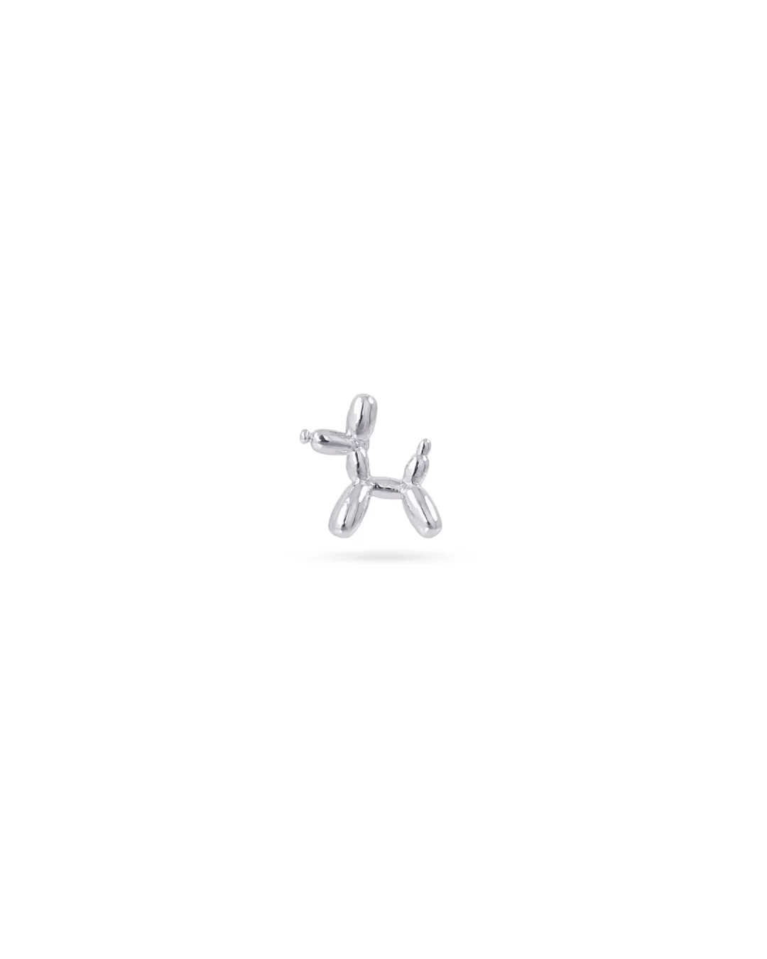 Steel Poodle Flat Back Single Stud Earring | Anartxy - Image 4