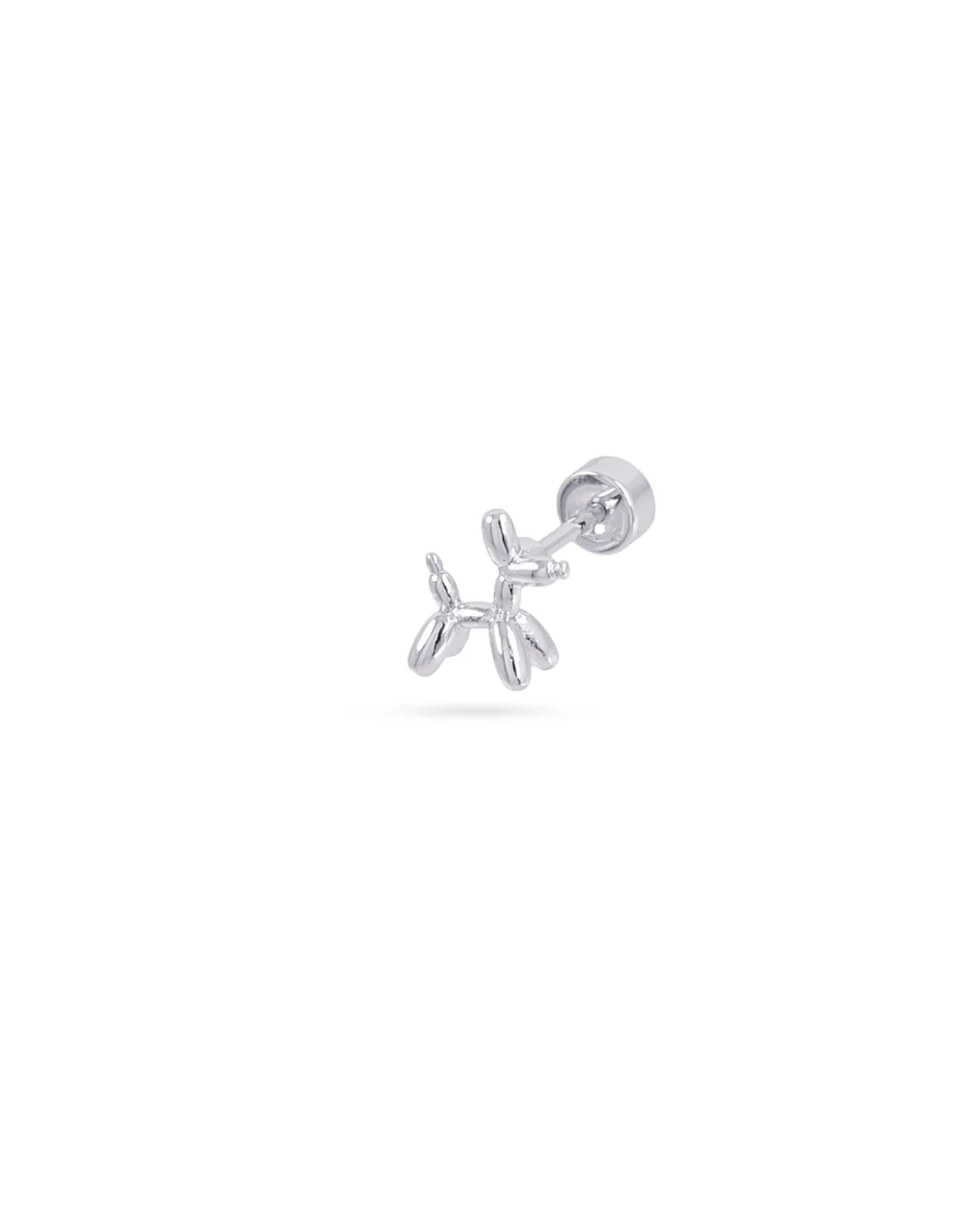 Steel Poodle Flat Back Single Stud Earring | Anartxy - Image 5