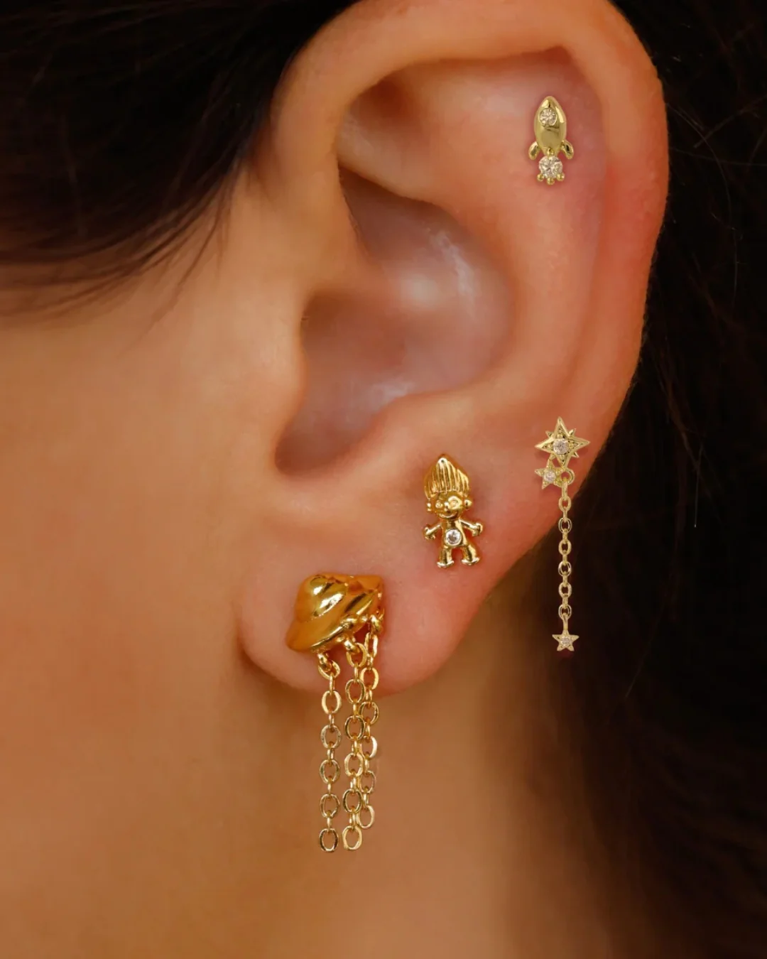 Steel Rocket Ball Back Single Stud Earring | Anartxy - Image 2