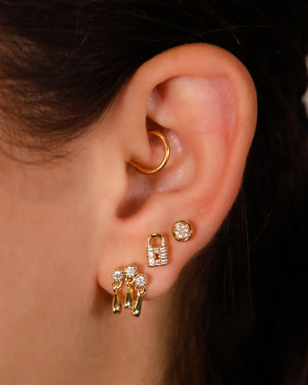 Steel Round Ball Back Single Stud Earring | Anartxy - Image 2