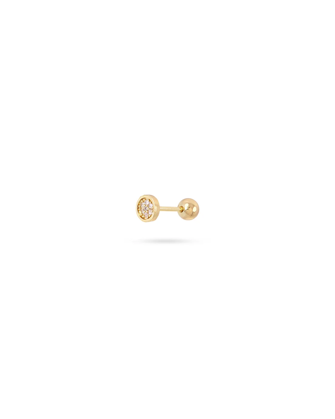 Steel Round Ball Back Single Stud Earring | Anartxy - Image 3