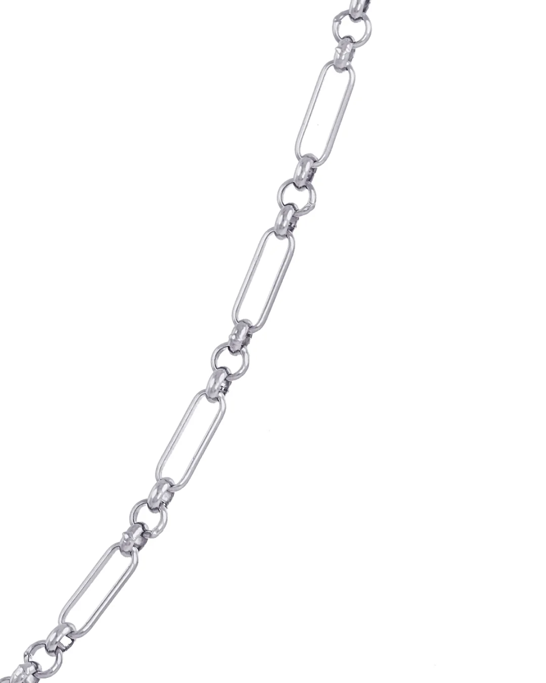 Steel Round Link Figaro Necklace | Anartxy - Image 9