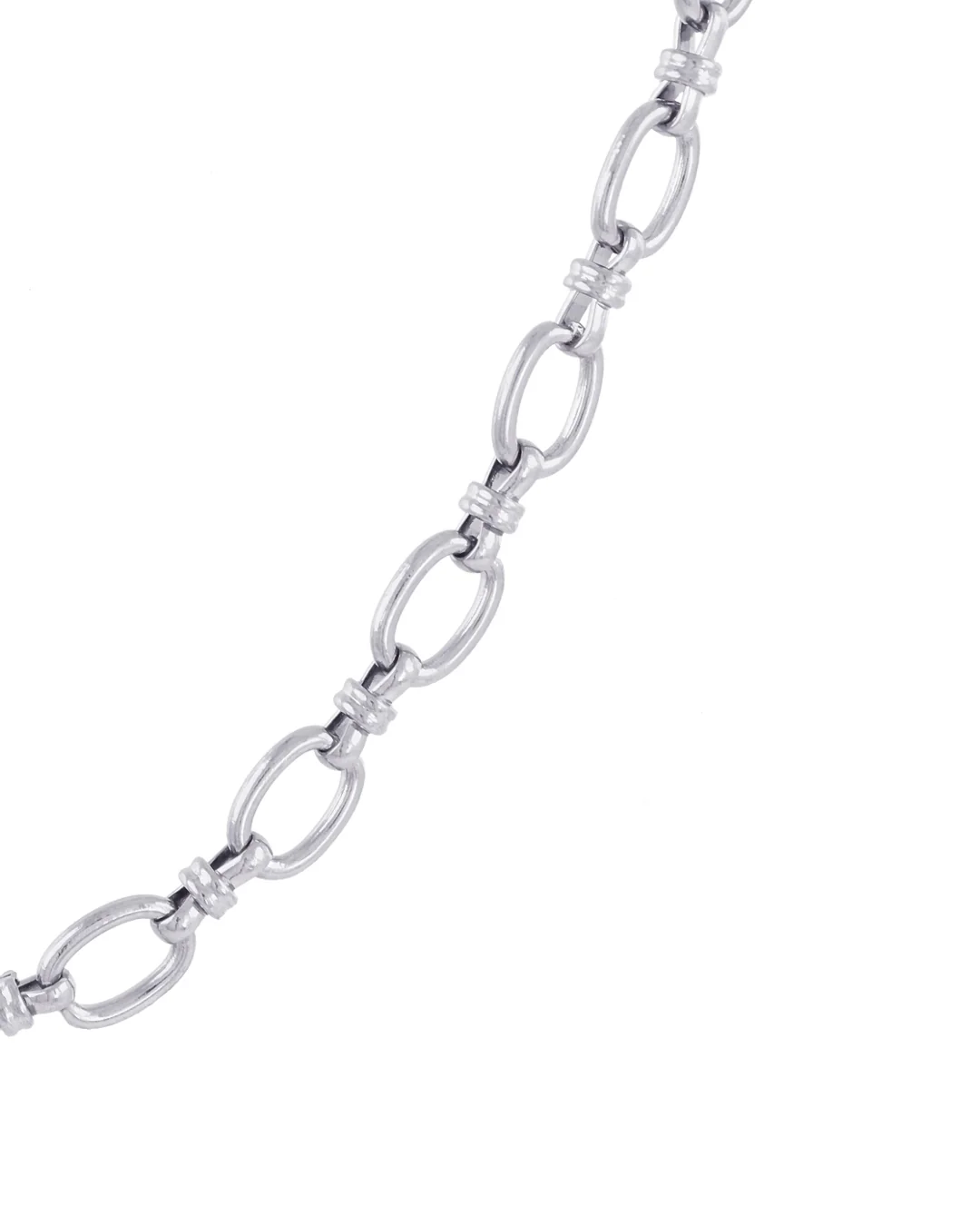 Steel Round Rolo Link Necklace | Anartxy - Image 11