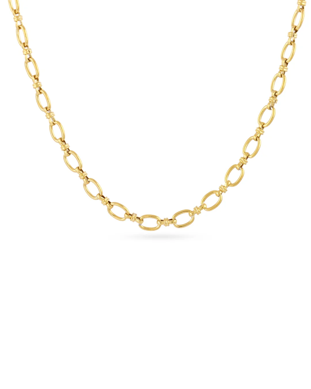 Steel Round Rolo Link Necklace | Anartxy - Image 3