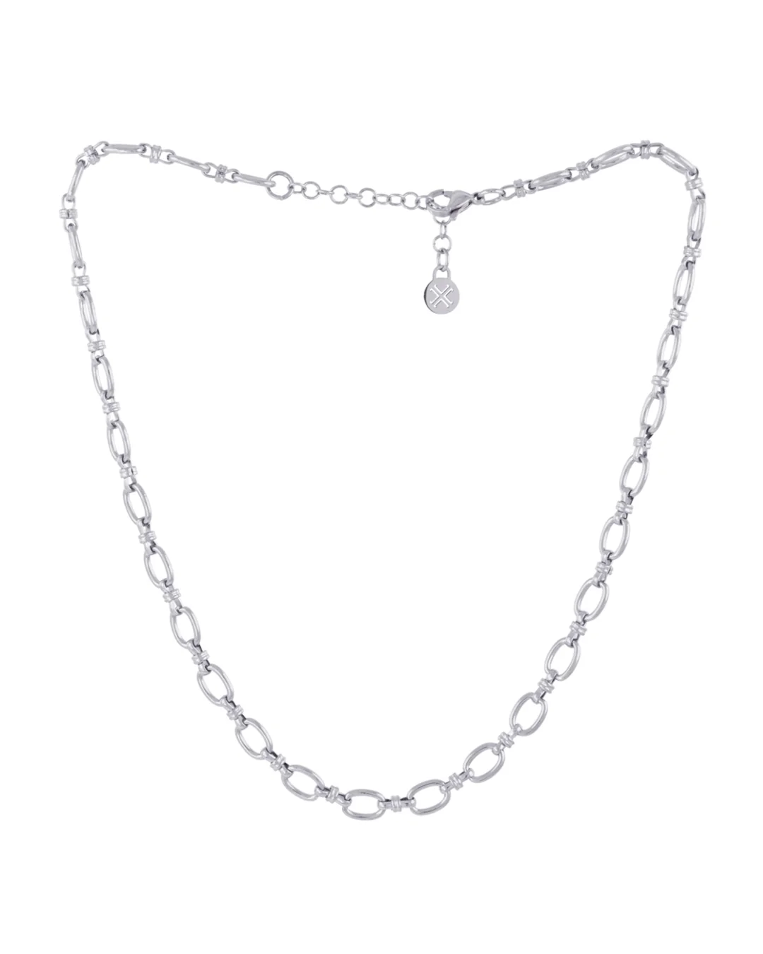 Steel Round Rolo Link Necklace | Anartxy - Image 7