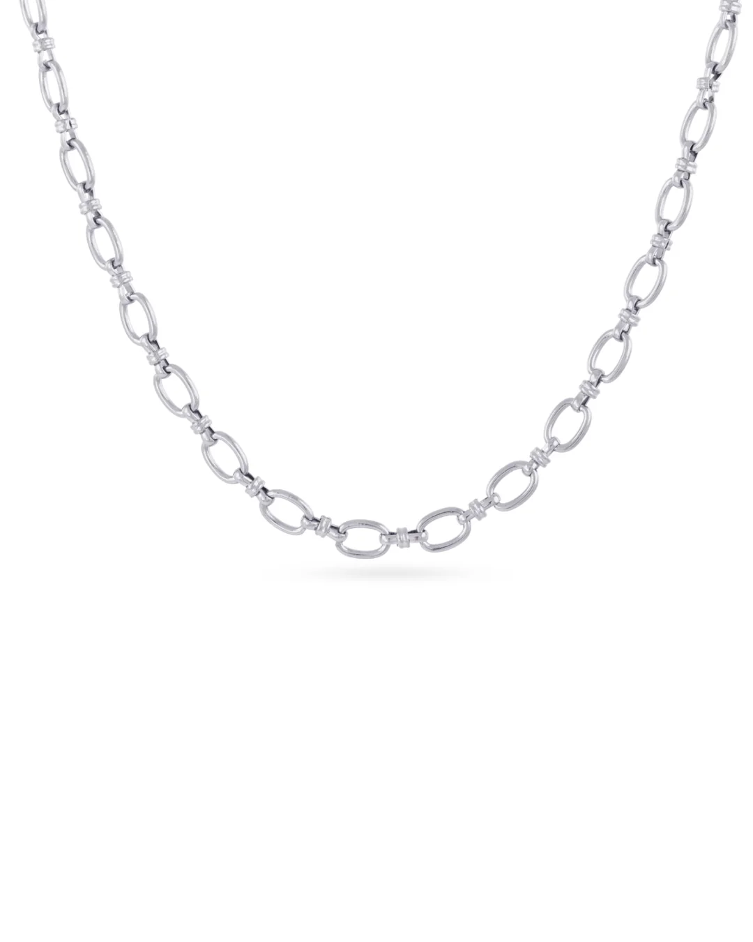 Steel Round Rolo Link Necklace | Anartxy - Image 9