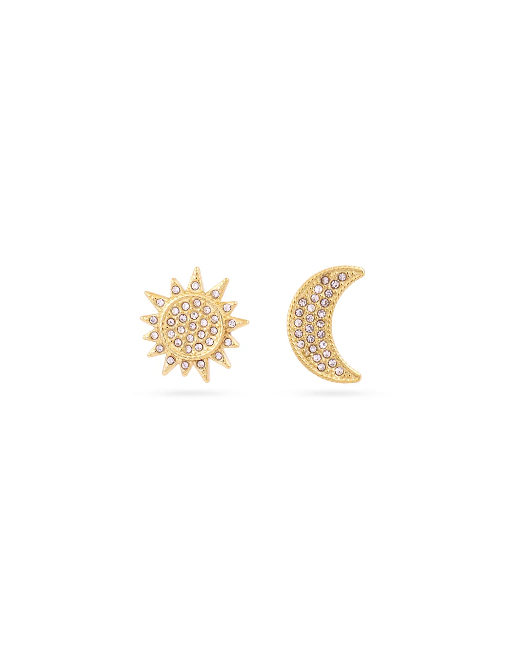 Steel Sun & Moon Stud Earrings | Anartxy