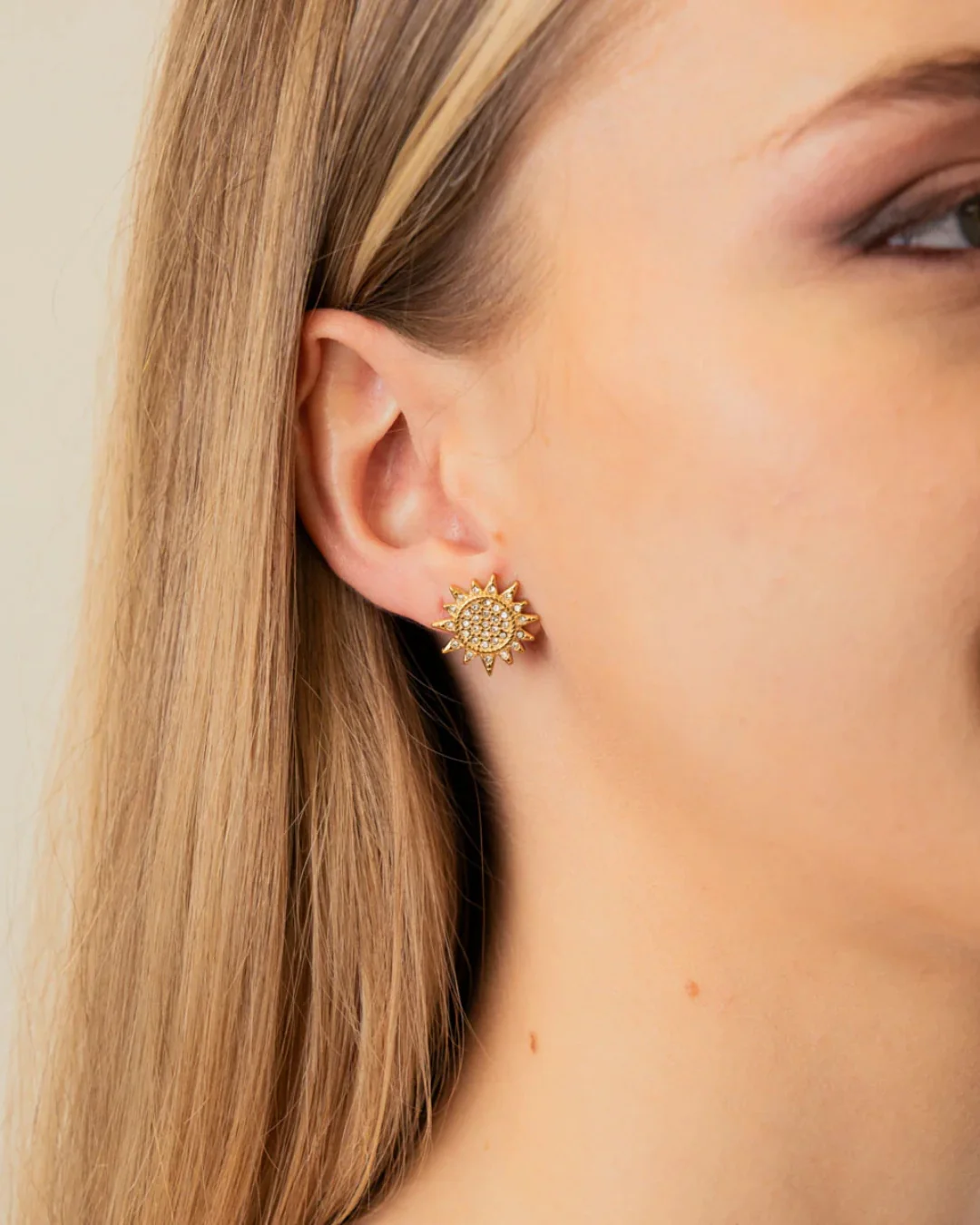 Steel Sun & Moon Stud Earrings | Anartxy - Image 2