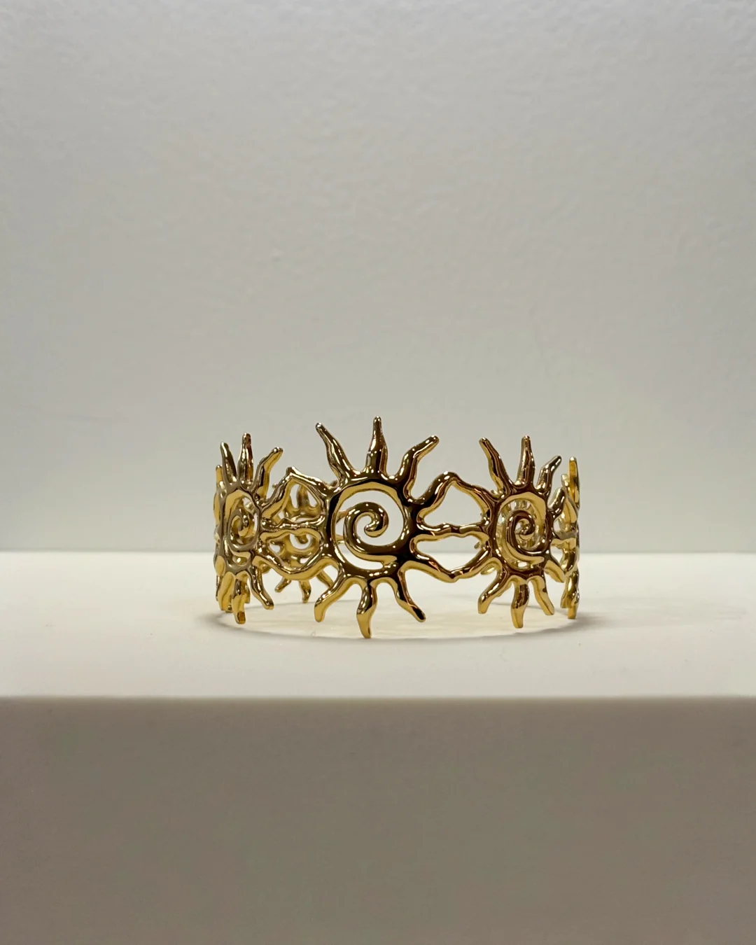 Steel Sun Cuff Bangle Bracelet | Anartxy - Image 6
