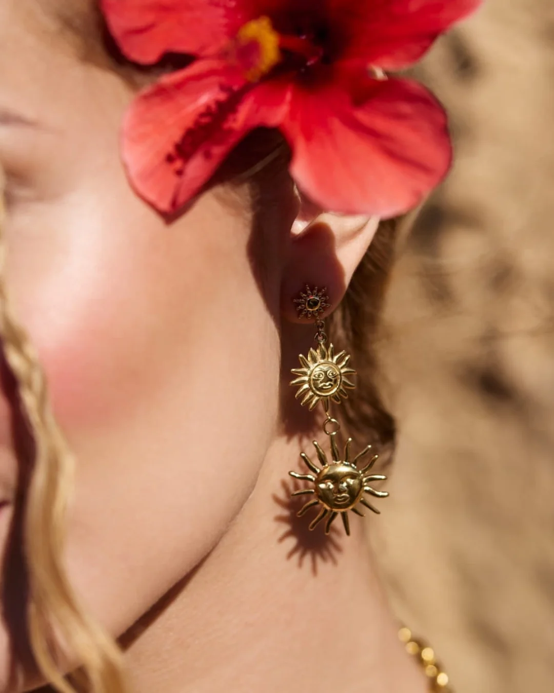 Steel Sun Drop Earrings | Anartxy - Image 2