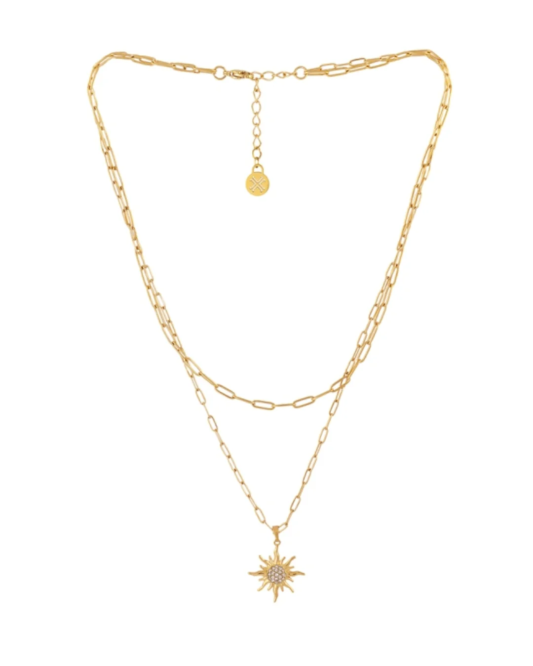 Steel Sun Double Layer Paperclip Necklace | Anartxy - Image 4
