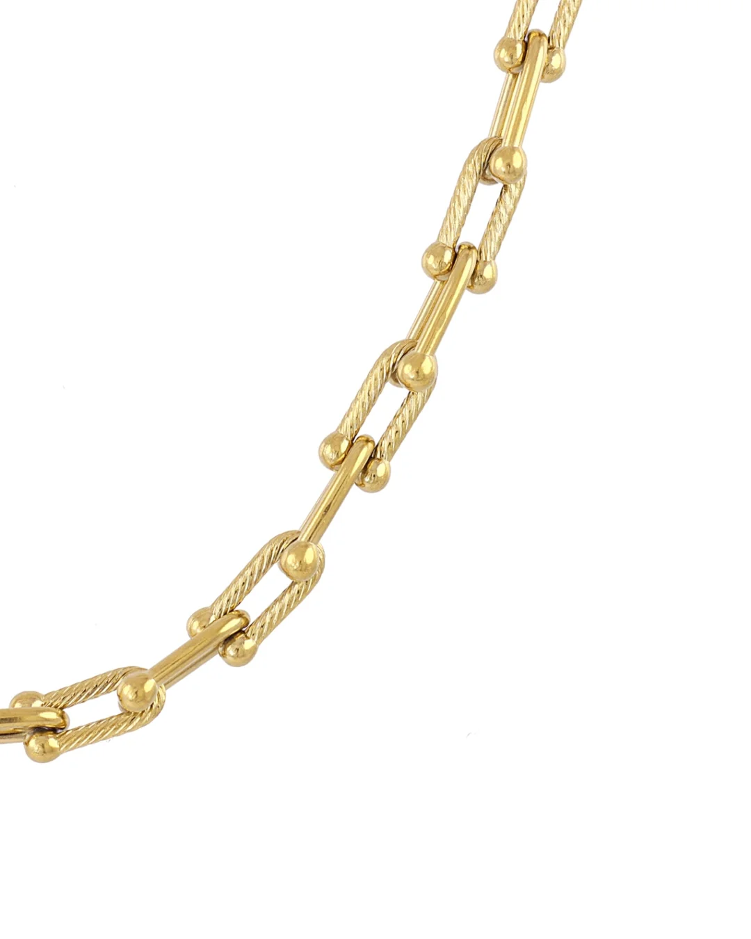Steel U-Shape Horseshoe Link Necklace | Anartxy - Image 3