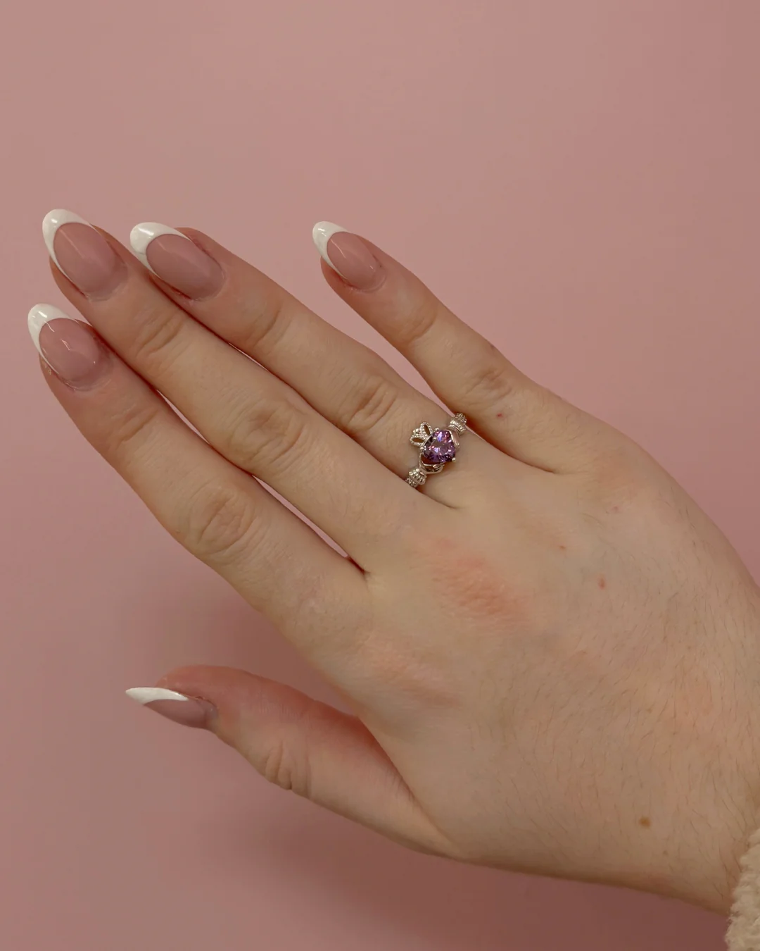 Sterling Silver Amethyst Claddagh Ring | February Birthstone | Solvar - Image 4