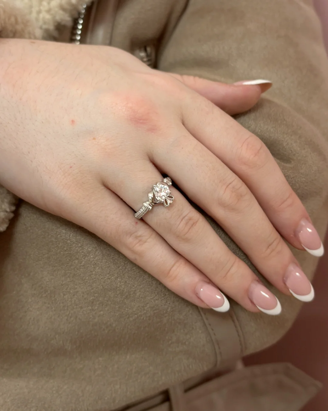 Sterling Silver Crystal Claddagh Ring | April Birthstone | Solvar - Image 6