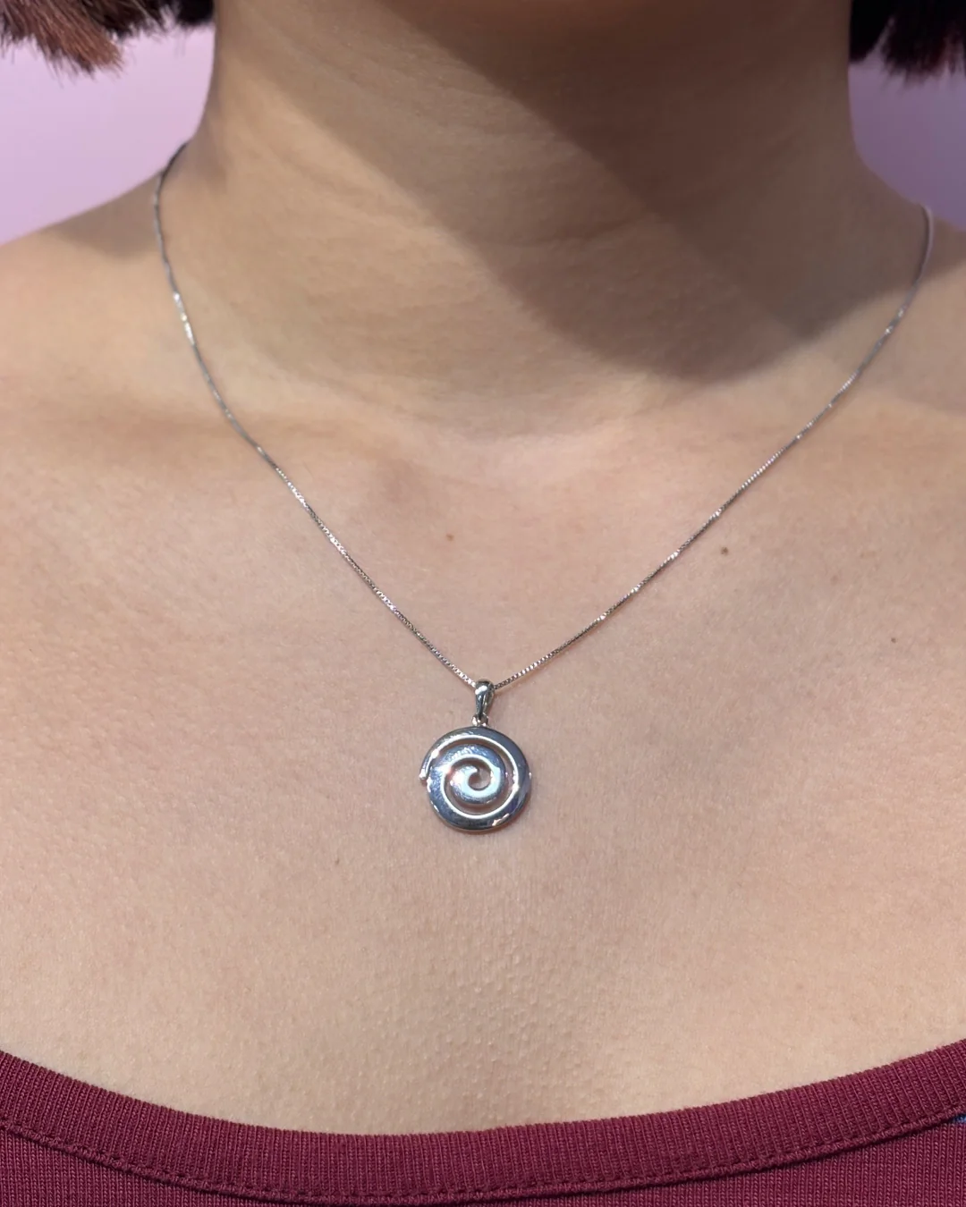 Sterling Silver Spiral Pendant Necklace | Solvar - Image 2