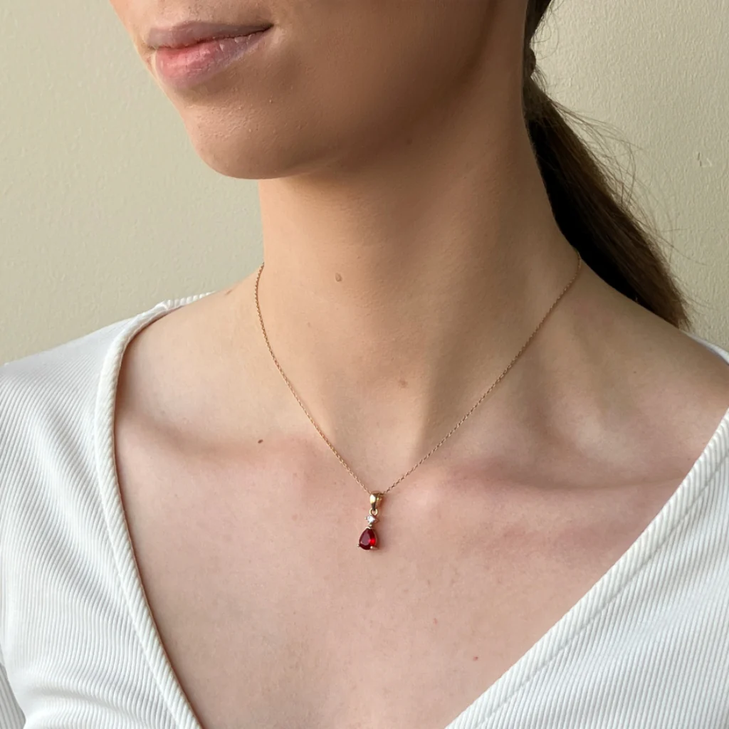18ct Gold Plated Teardrop Pendant Necklace | Terra - Image 2