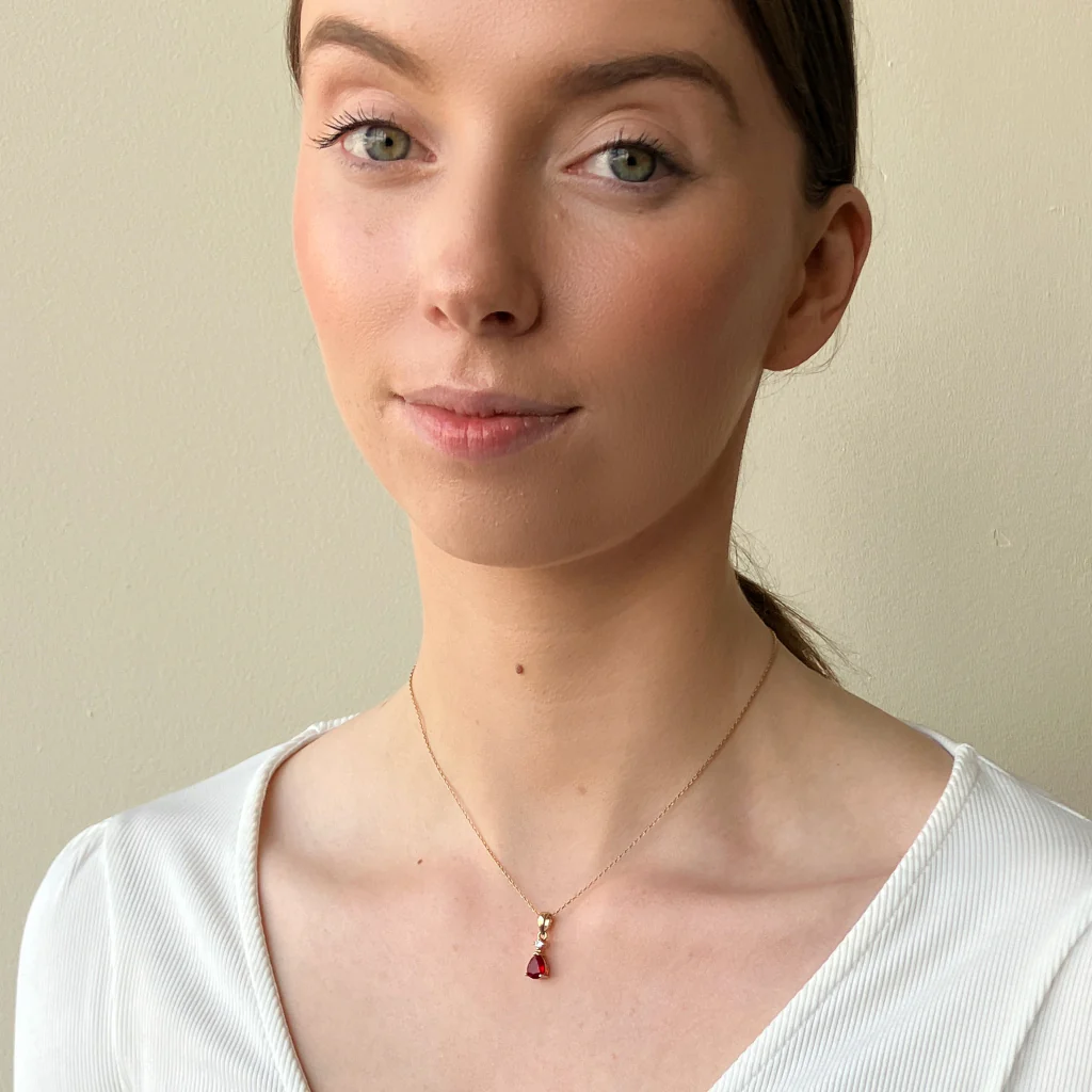 18ct Gold Plated Teardrop Pendant Necklace | Terra - Image 3