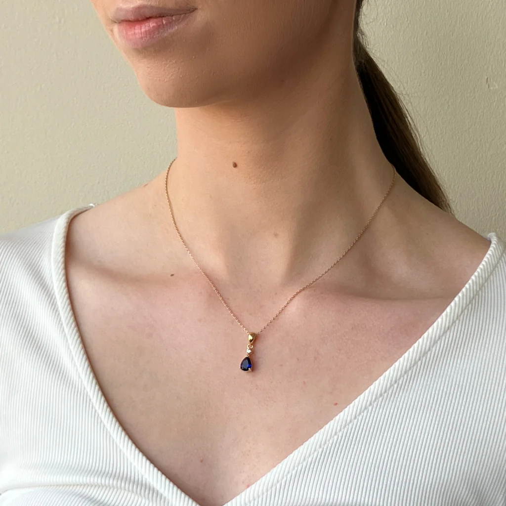 18ct Gold Plated Teardrop Pendant Necklace | Terra - Image 5