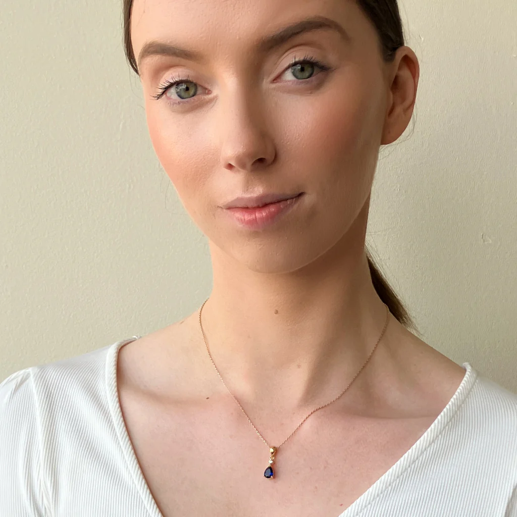 18ct Gold Plated Teardrop Pendant Necklace | Terra - Image 6