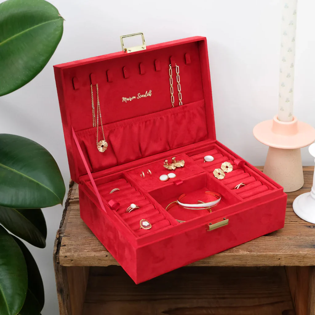 Large Rectangle Jewellery Box | Louise | Velvet | Maison Scarlett - Image 2