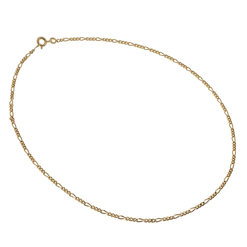 18ct Gold Plated Figaro Chain Necklace | Verona - Image 6